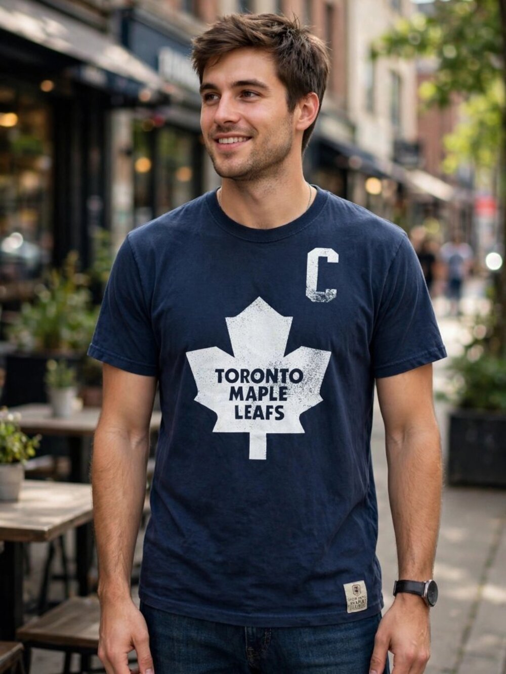Old Time Hockey Toronto Maple Leafs Tee Shirt Mens XXL Navy Blue Graphic T-Shirt
